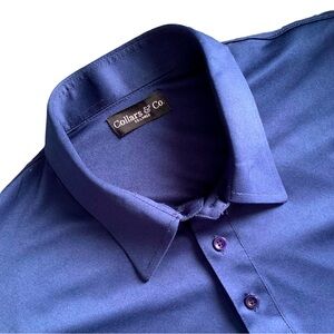 Collars & Co. Dress Collar Polo Blue Size 2XL